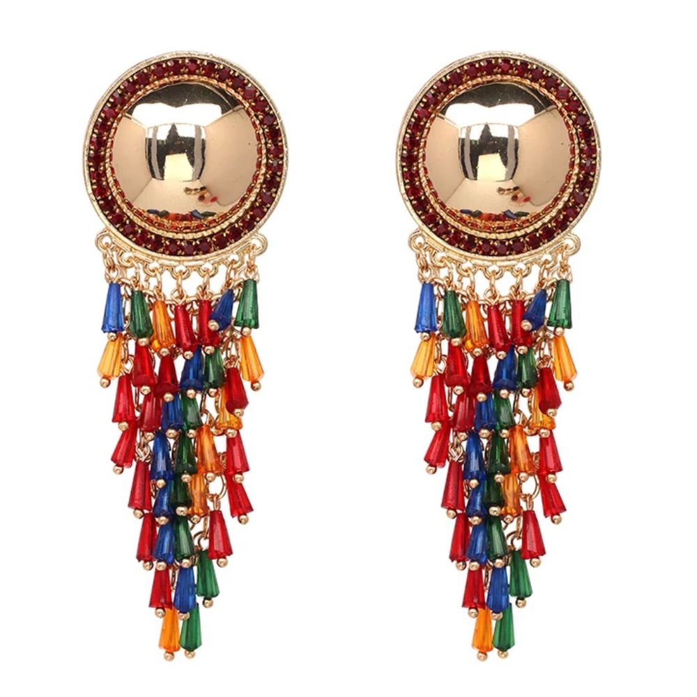 Multicolor fun drop earrings - Picture 1 of 3